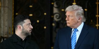 Президент Володимир Зеленський під час зустрічі з Трампом
