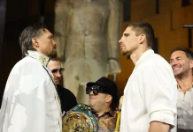 Usyk vs Verkhoven: when is the fight, where to watch and bookmakers' predictions Oleksandr Usyk and Rico Verhoeven during a duel of views before the fight in Egypt