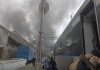 Масштабна пожежа у Тернополі після атаки БПЛА