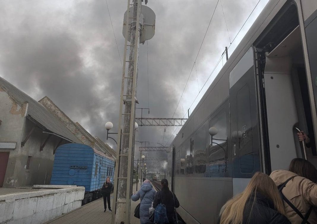 Large-scale fire in Ternopil after UAV attack