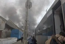 Large-scale fire in Ternopil after UAV attack