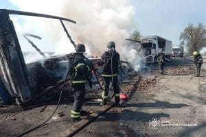 A bus carrying militants was destroyed in the Dnipro region
