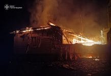 Пожежа після обстрілу Чернігівщини