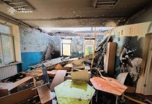 Damaged kindergarten in Fastiv district