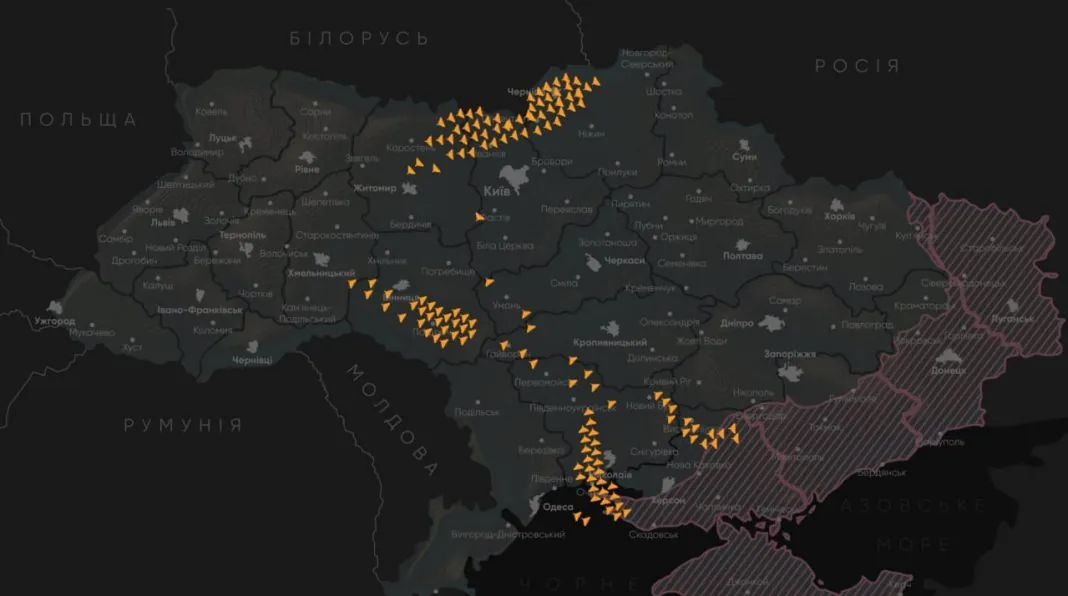 Російські дрони атакують уздовж кордону Білорусі