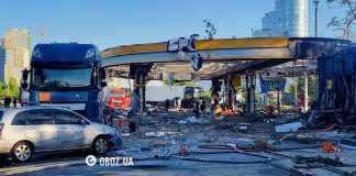 Fire at a petrol station in the Darnytskyi district of Kyiv
