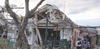 Руйнування після атаки дронами у Запоріжжі