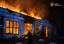 Пожежа після атаки дронами на Одещині