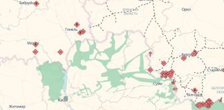 Map of Chernihiv region showing the potential buffer zone