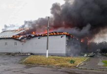 Пожежа у Балаклії після удару безпілотника
