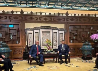 Lukashenko and Xi Jinping during talks in China.