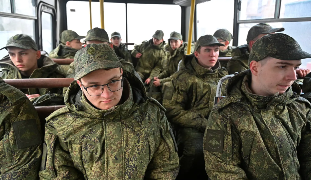 Russian conscripts on the front line