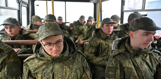 Russian conscripts on the front line