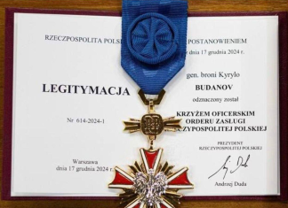 Буданов відмовляється від Золотого офіцерського хреста ордена За заслуги перед Польщею.