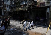 A hotel in the Malviya Nagar area of Delhi where a fire broke out with casualties and injuries.