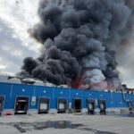Russian troops strike twice in Dnipro, causing a fire in warehouses