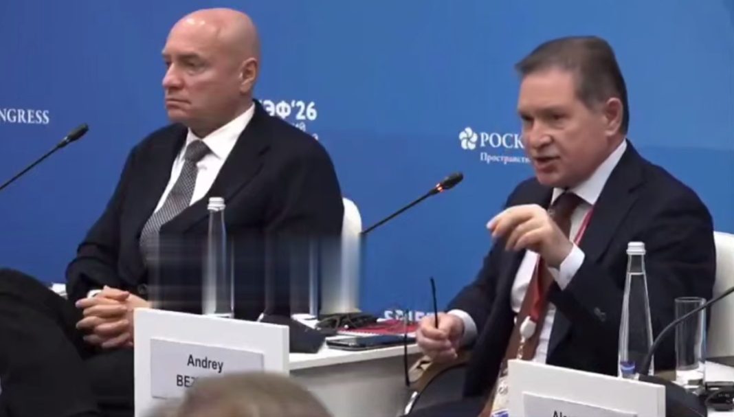 Colonel of the Russian Foreign Intelligence Service Andrey Bezrukov during a speech