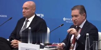 Colonel of the Russian Foreign Intelligence Service Andrey Bezrukov during a speech