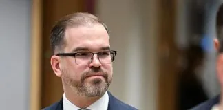 Міністр оборони Литви Робертас Каунас під час пресконференції у Вільнюсі
