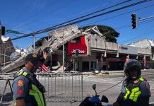 Destruction after the earthquake in General Santos, Philippines.