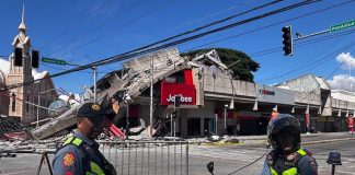 Destruction after the earthquake in General Santos, Philippines.