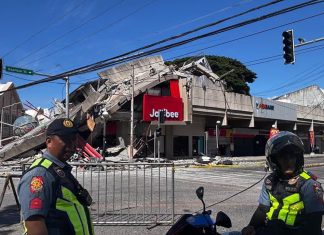 Destruction after the earthquake in General Santos, Philippines.
