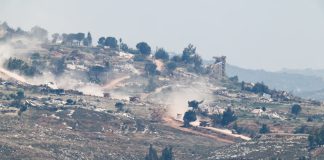 Lebanon initiates partial ceasefire between Hezbollah and Israel Military vehicles on the streets of Beirut during the conflict between Israel and Hezbollah