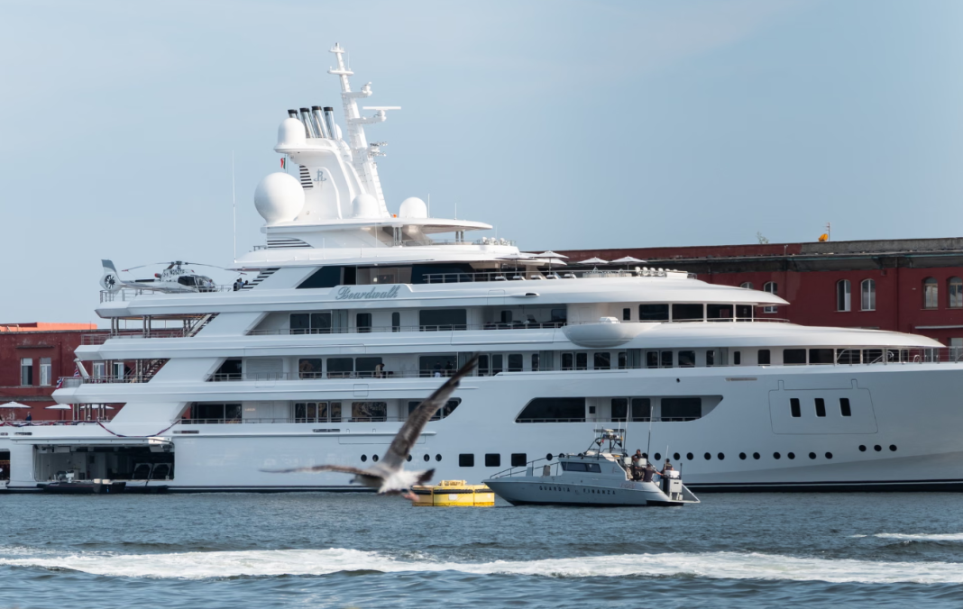 Protest in Venice against US Ambassador Tilman Fertitta’s visit on a superyacht.