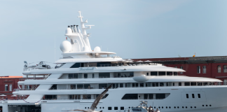 Protest in Venice against US Ambassador Tilman Fertitta’s visit on a superyacht.