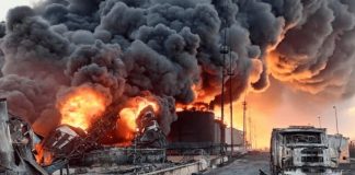 «A ring of fire» around the refinery: how Ukrainian strikes are causing a fuel shortage in Russia Fire at a Russian oil refinery following a drone attack