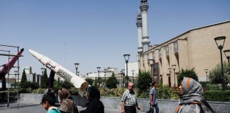 The US and Iran have reached a peace agreement: the Strait of Hormuz will be reopened People walk past a symbolic model of an Iranian missile on a street in Tehran, Iran, on 11 June 2026.