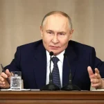 Володимир Путін під час виступу про 'Новоросію' як мету війни.