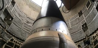 A ballistic missile in a silo-based launch system
