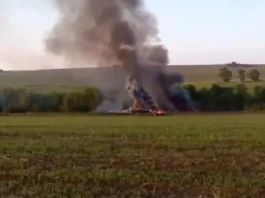У Іркутській області розбився Ту-22М3 під час навчально-тренувального польоту Палаючий дим над місцем падіння літака Ту-22М3 в Іркутській області РФ