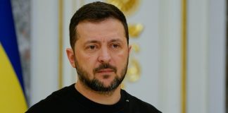 Volodymyr Zelenskyy during an official address on the purchase of missiles for Patriot air defence systems and personnel decisions.