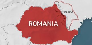 Map of Romania and Moldova