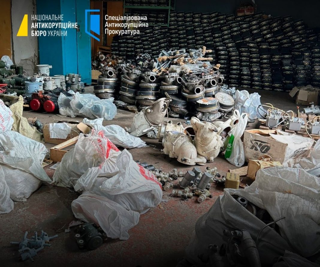 Spare parts for armoured vehicles seized in connection with a large-scale embezzlement case in the Kharkiv region