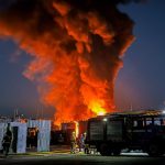 A Russian drone struck an oil depot in the Boryspil district