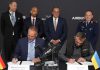 Українська компанія SkyFall уклала стратегічну угоду з Airbus Підписання меморандуму між CEO SkyFall Миколою Маковєєвим та CEO Airbus Defence and Space Міхаелем Шельгорном на ILA Berlin Air Show 2026.