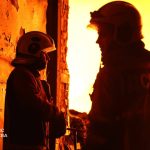 More than 100 firefighters tackled the blaze following the Russian attack on Kyiv