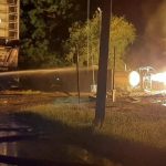 A Russian drone attacked a petrol station in Zaporizhzhia: a fuel tank caught fire