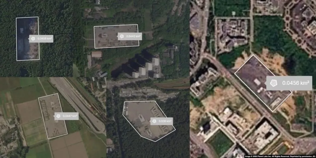 Нова позиція ППО на Воробйових горах у Москві з установками С-300 та С-400.