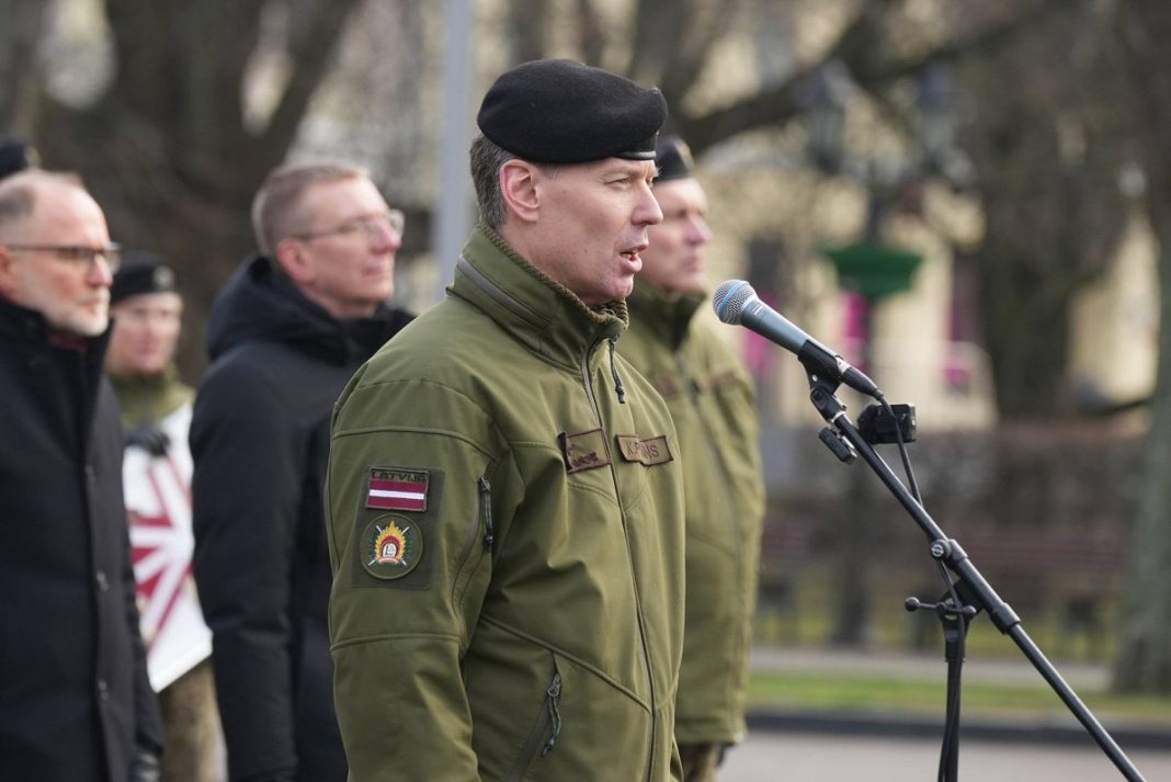 Commander of the Armed Forces of Latvia Kaspars Pudāns speaking on military issues