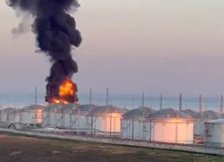 СБУ розгромила «Таманьнафтогаз»: палають резервуари Пожежі на нафтогазовому терміналі «Таманьнафтогаз»