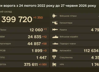 Statistics on combat losses among Russian military personnel as at 27 June 2026.