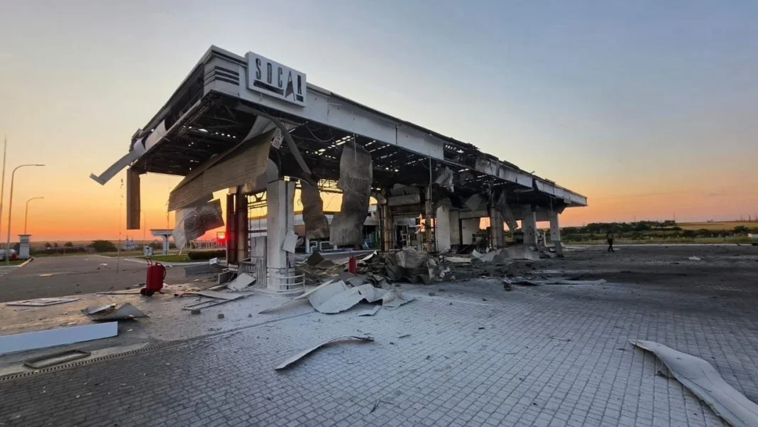 A destroyed petrol station A destroyed petrol station in the Kharkiv region