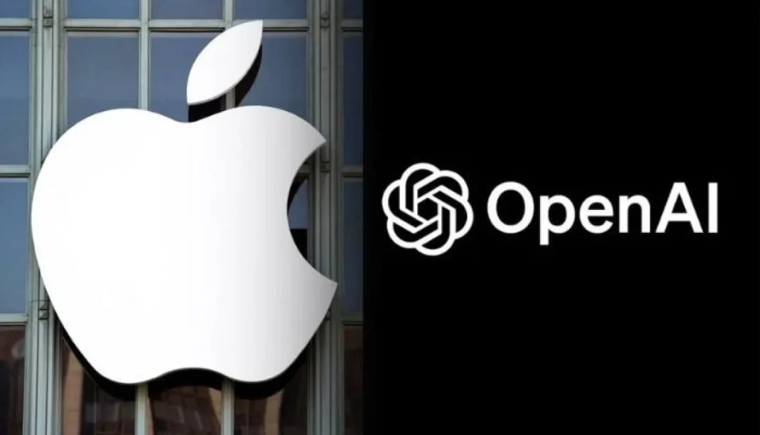 Логотипи Apple та OpenAI Логотипи Apple та OpenAI на тлі повідомлень про судовий позов через комерційні таємниці.