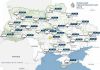 Карта погоди в Україні на 15 липня з прогнозом температури та опадів.