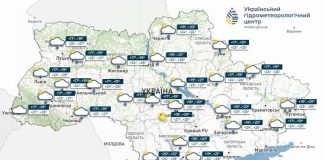 Карта погоди в Україні на 15 липня з прогнозом температури та опадів.