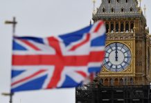 The British public will be advised to stock up on water and food due to the risk of cyberattacks The flag of Great Britain against the backdrop of Big Ben in London